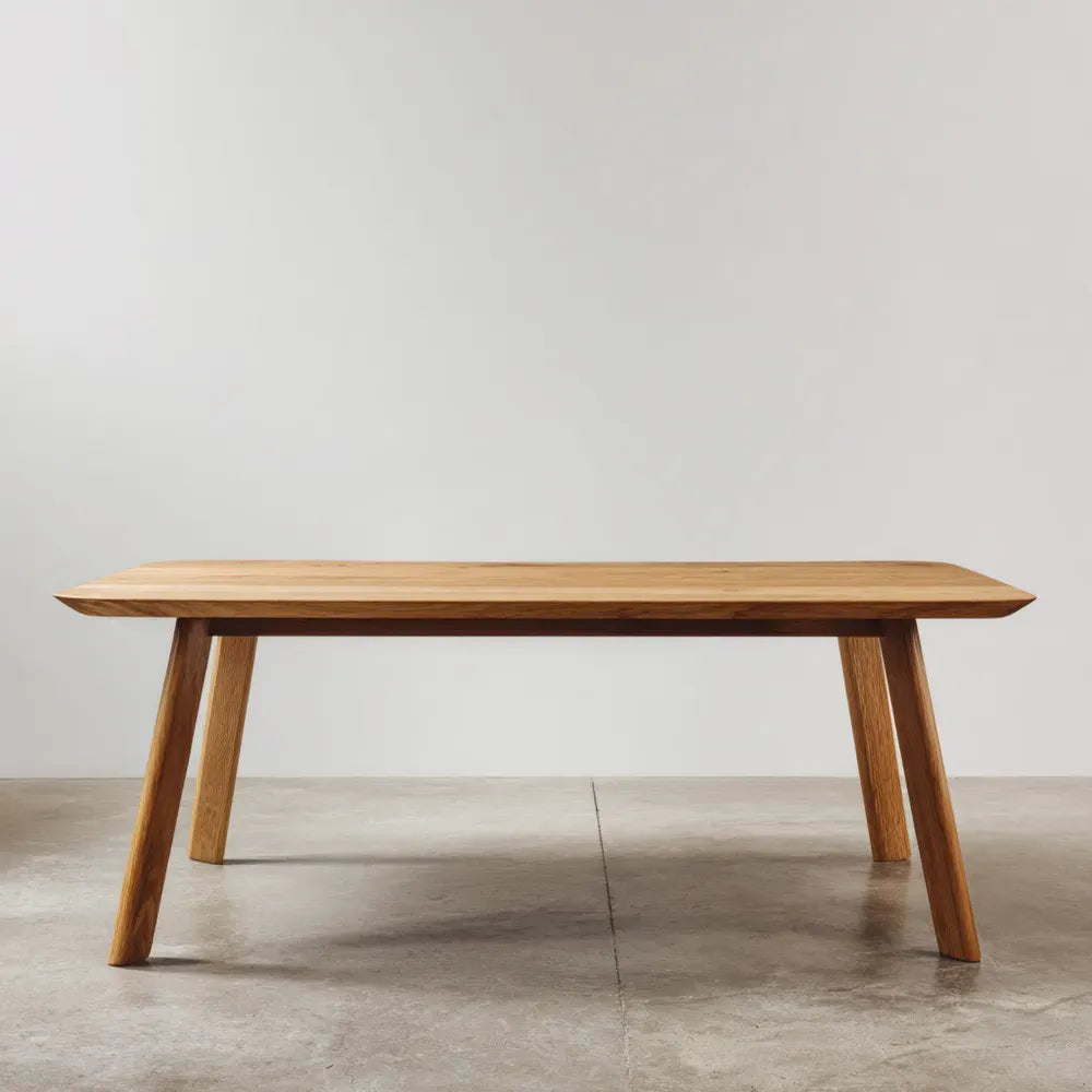 Dining Table - Solid Wood 180x90x75 cm - Natural Finish - Modern Design